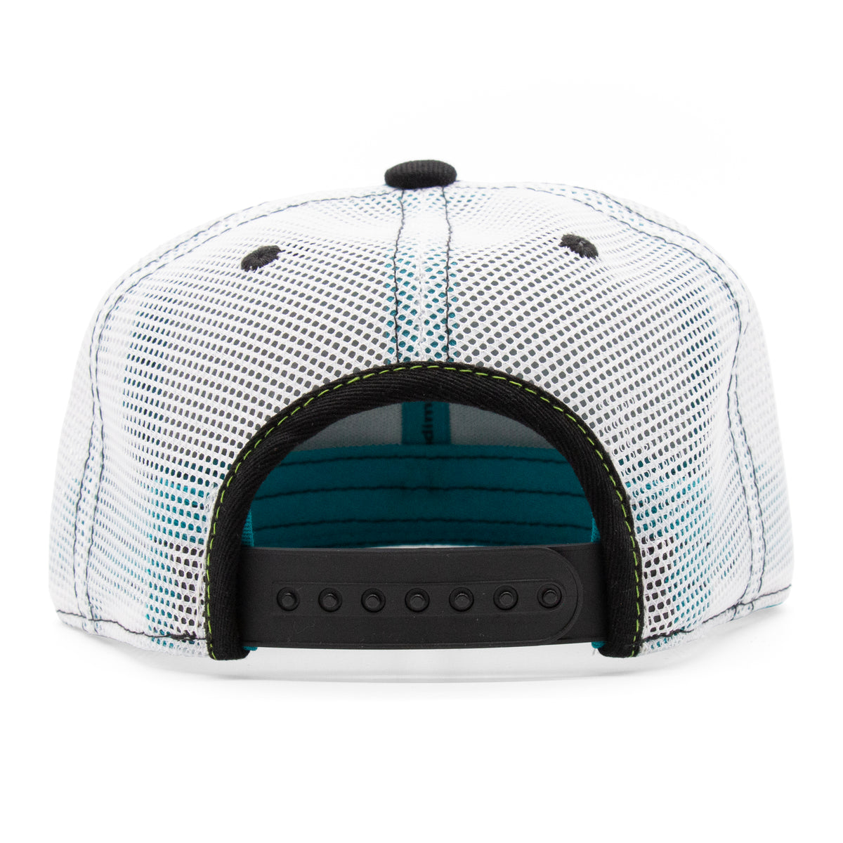 Back view of the Kids Turtle Hat, showing white mesh panels and an adjustable closure.