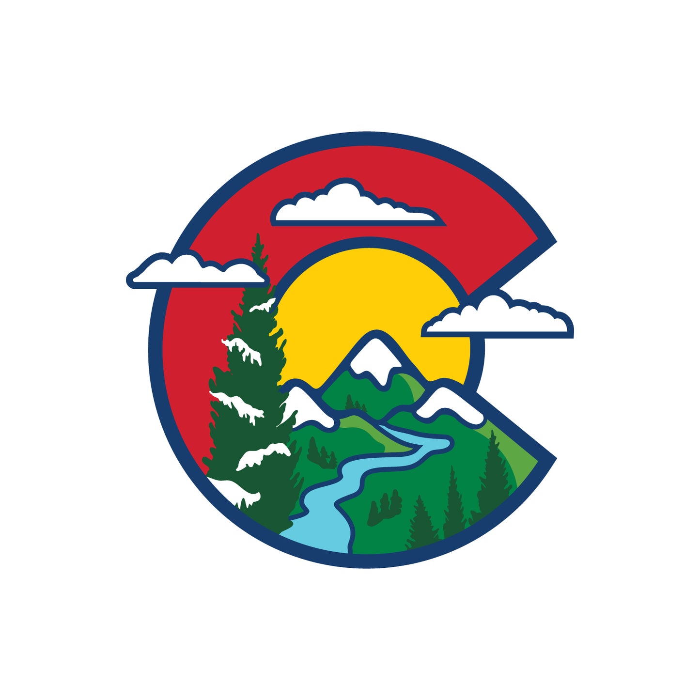 Colorado C Clouds Sticker