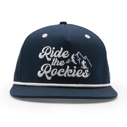 Adult Ride the Rockies Rope Hat royal front view