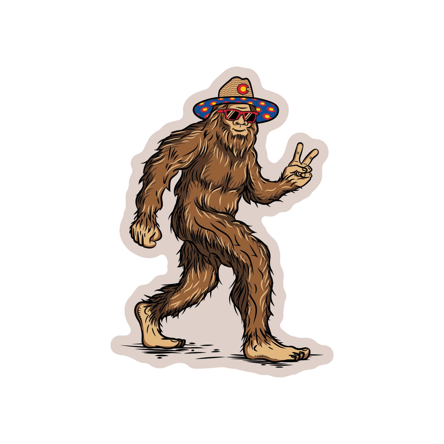Bigfoot CO Peace Sign Sticker