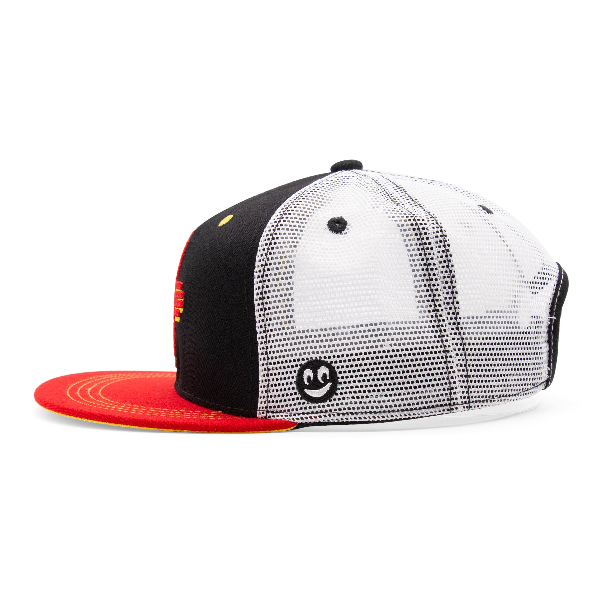 Adult New Mexico Zia Flat Bill Hat - Black/Red - Left Side