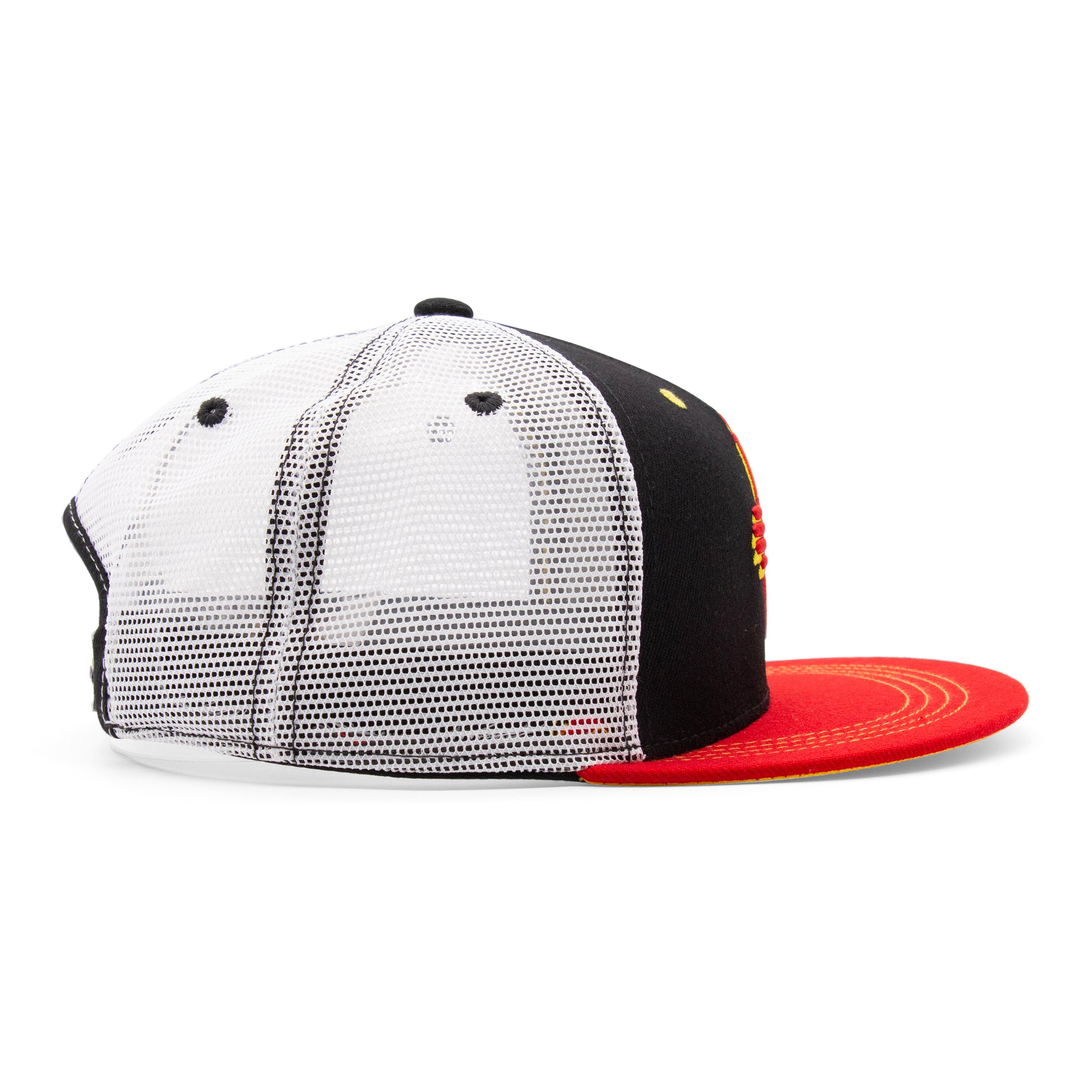 Adult New Mexico Zia Flat Bill Hat - Black/Red - Right Side