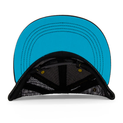 Adult New Mexico Zia Flat Bill Hat - Black/Turquoise - Underbill