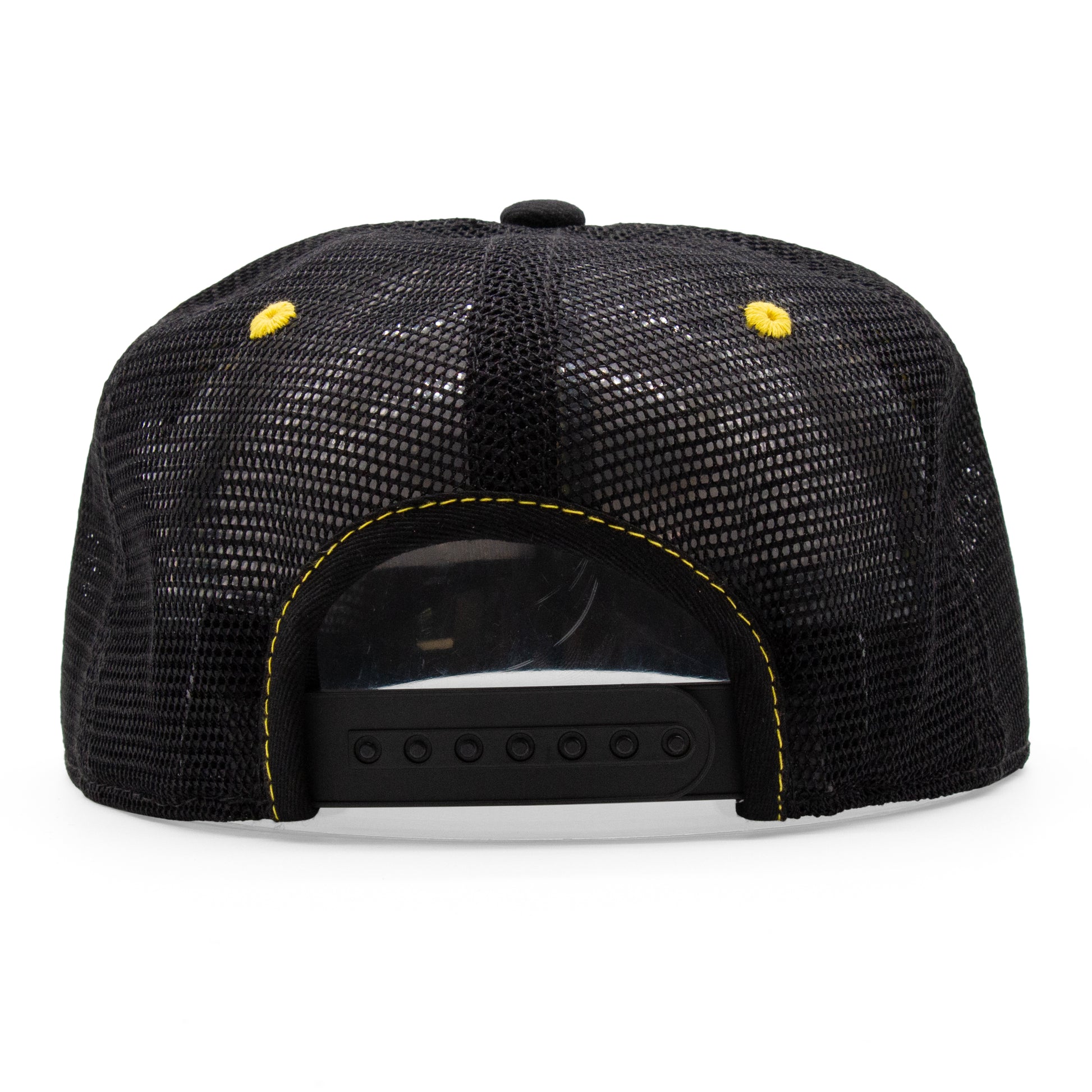 Adult New Mexico Zia Flat Bill Hat - Black/White - Back