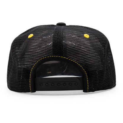 Adult New Mexico Zia Flat Bill Hat - Black/White - Back