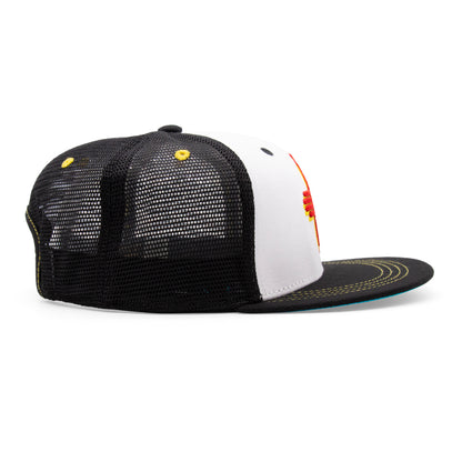 Adult New Mexico Zia Flat Bill Hat - Black/White - Right Side