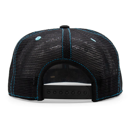 Adult New Mexico Zia Flat Bill Hat - Grey/Black - Back
