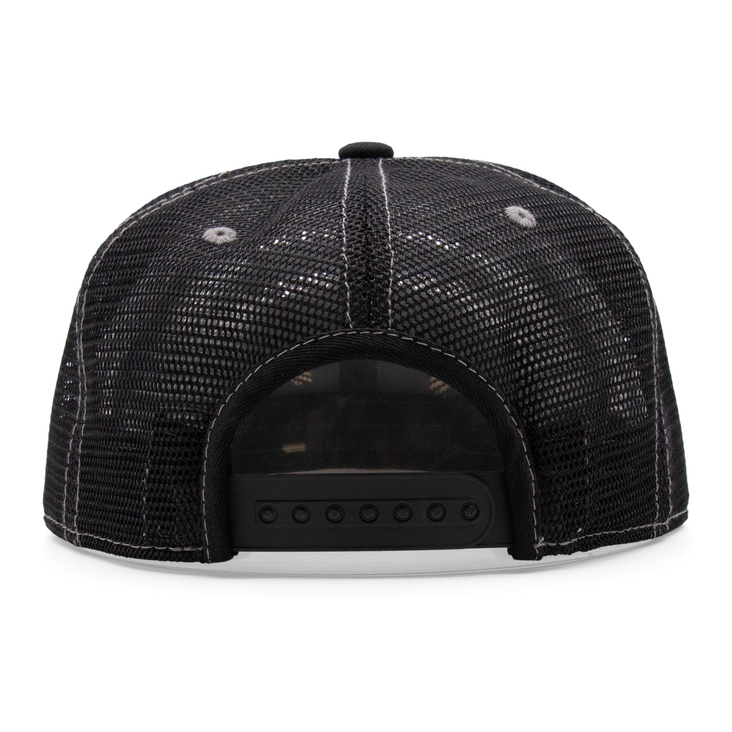Adult New Mexico Zia Flat Bill Hat - Heather/Black - Back