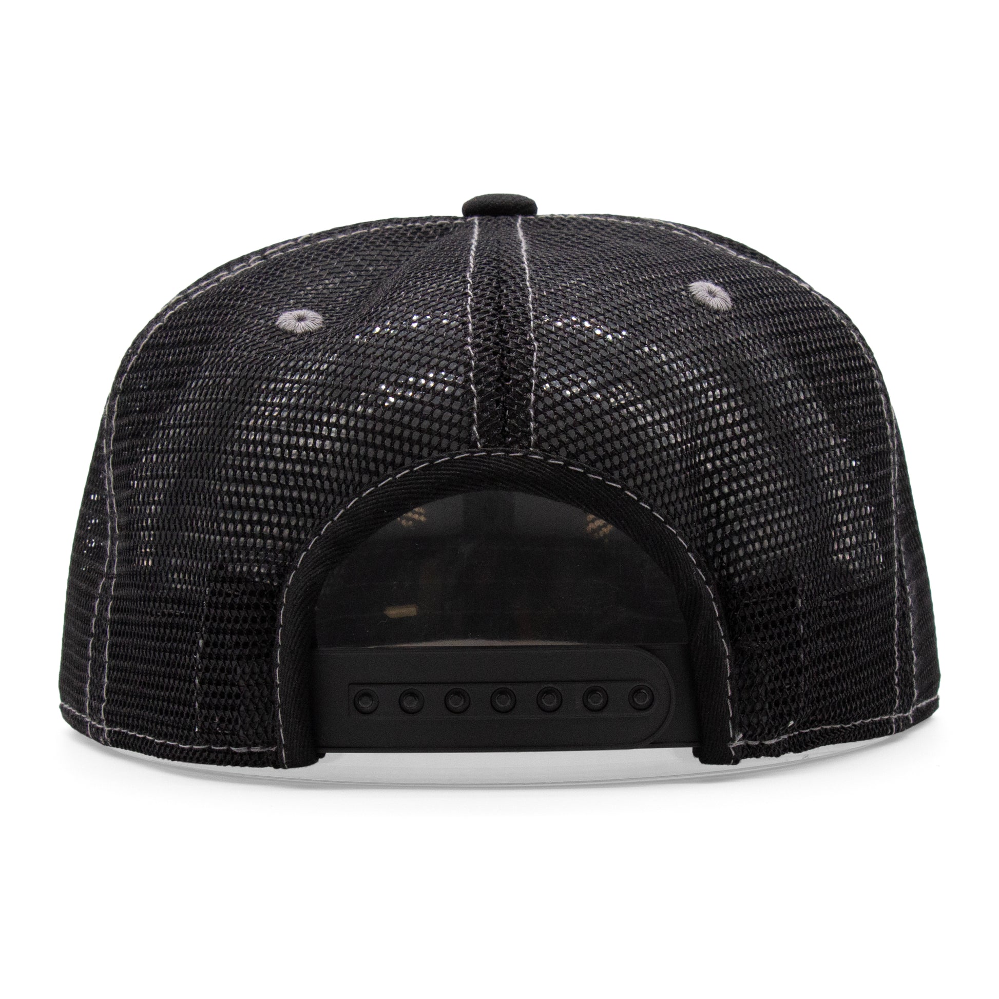 Adult New Mexico Zia Flat Bill Hat - Heather/Black - Back