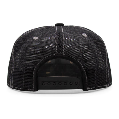 Adult New Mexico Zia Flat Bill Hat - Heather/Black - Back