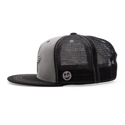 Adult New Mexico Zia Flat Bill Hat - Heather/Black - Left Side