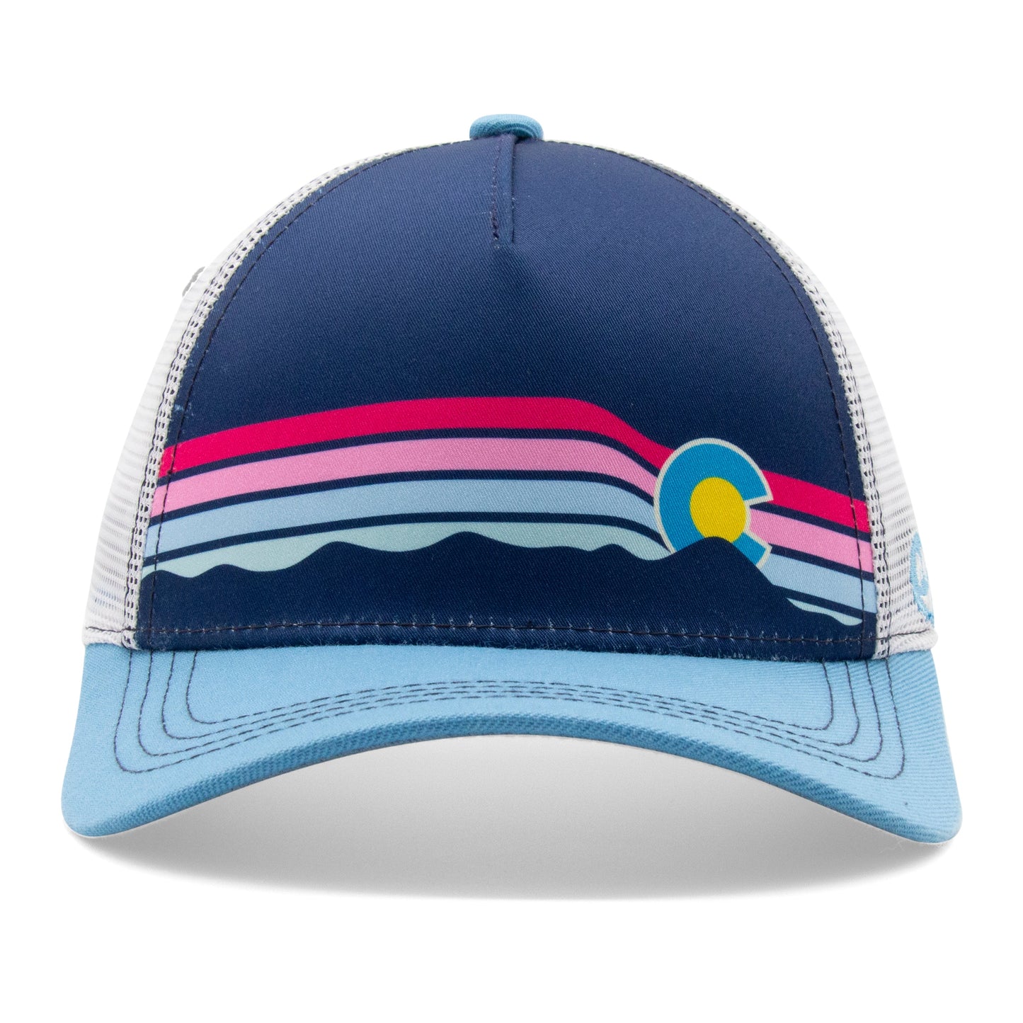 Kids Ascent Colorado Low Pro Hat navy front view