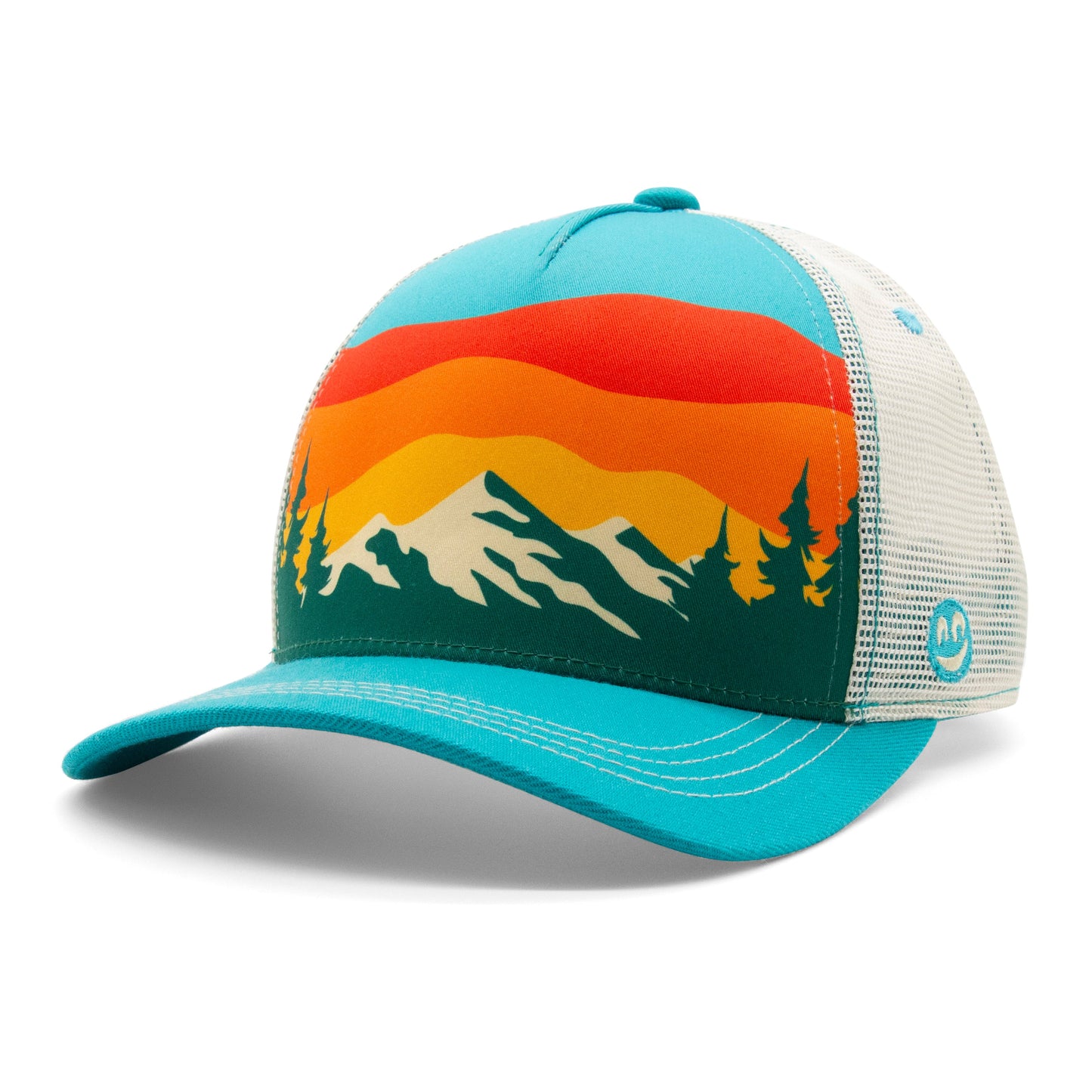 Adult Mountain Tree Tops Low Pro Hat black front view