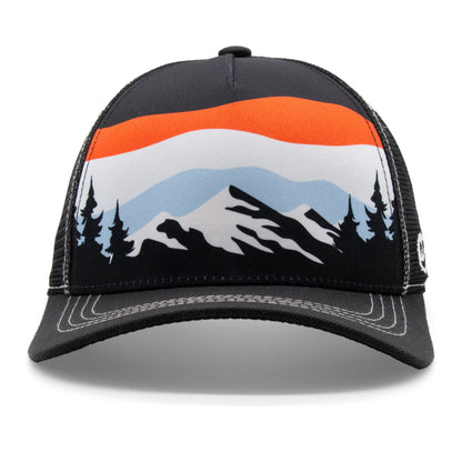 Adult Mountain Tree Tops Low Pro Hat navy right side view