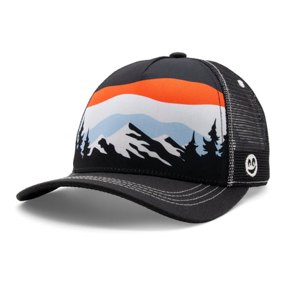Kids Mountain Tree Tops Curved Bill Hat black extra view 6
