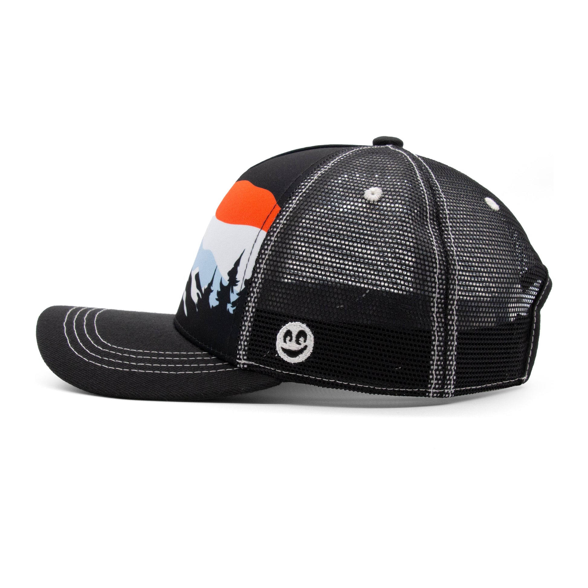 Kids Mountain Tree Tops Curved Bill Hat black extra view 7