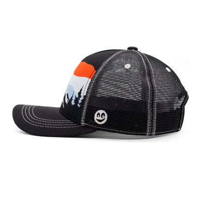 Adult Mountain Tree Tops Low Pro Hat navy back view