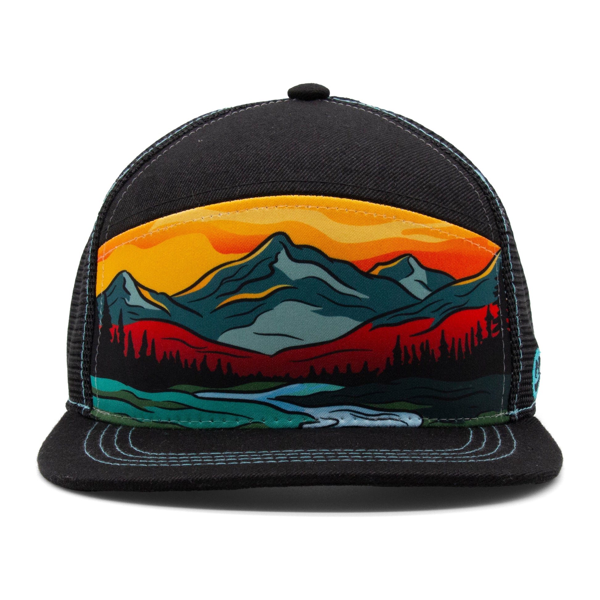 Kids Summer Strokes Camper Hat royal front view