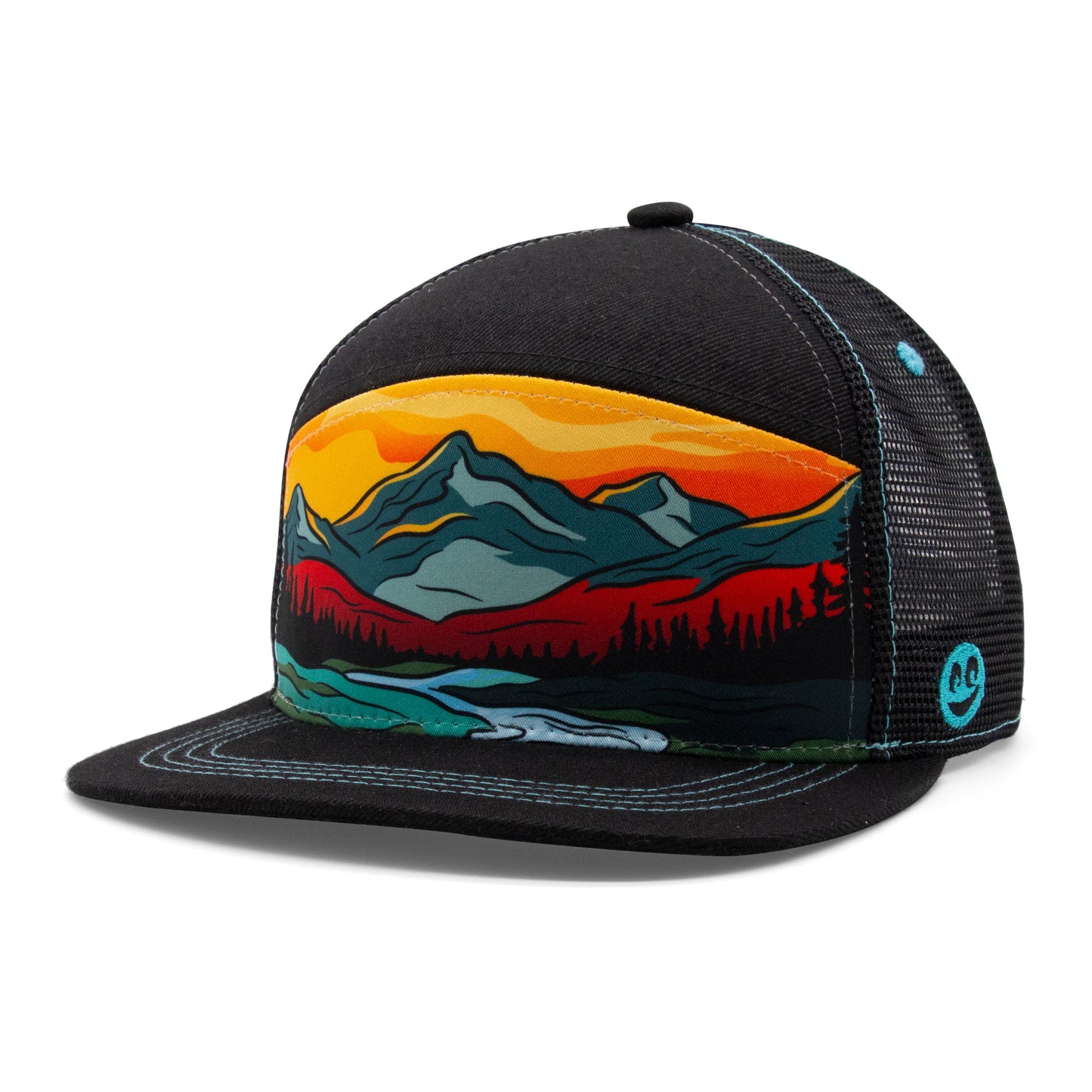 Adult Summer Strokes Camper Hat royal left side view
