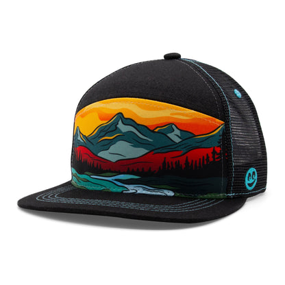 Adult Summer Strokes Camper Hat royal left side view