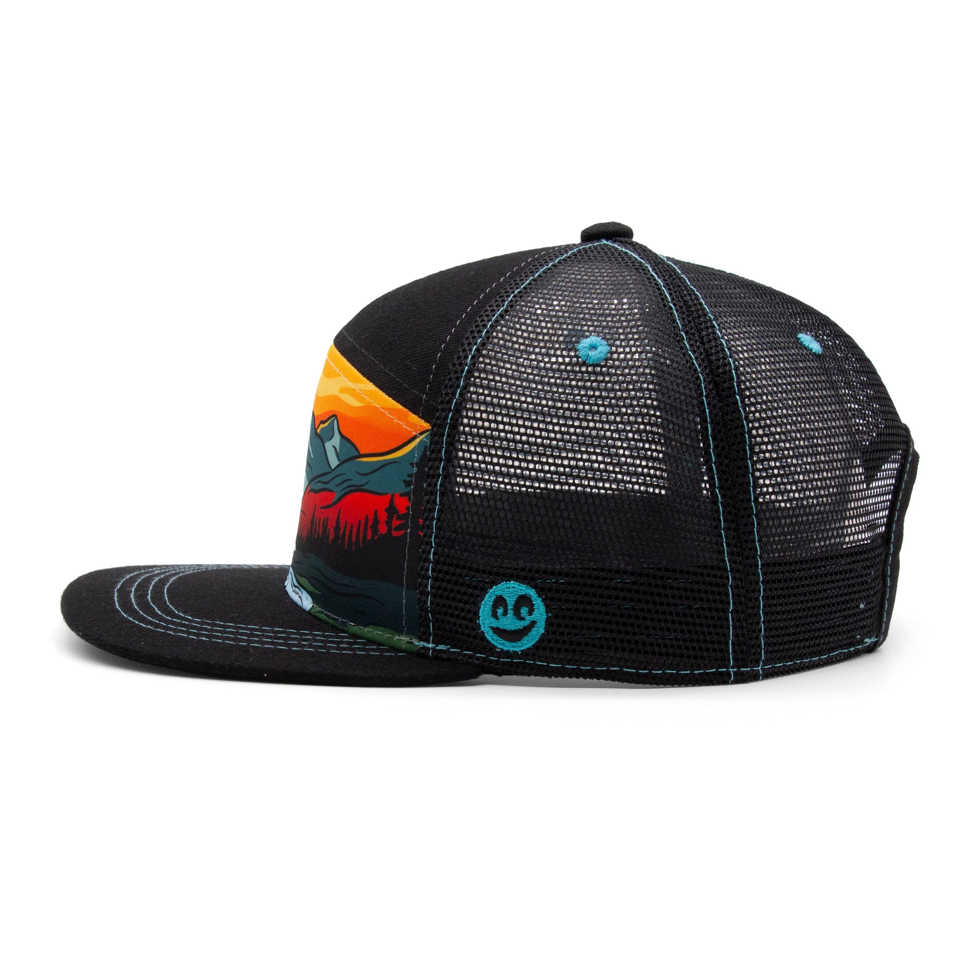 Adult Summer Strokes Camper Hat royal right side view