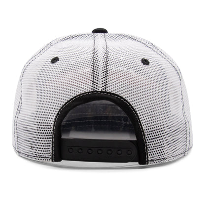 Adult Colorado Mountain Tree Tops Camper Hat navy angled back view