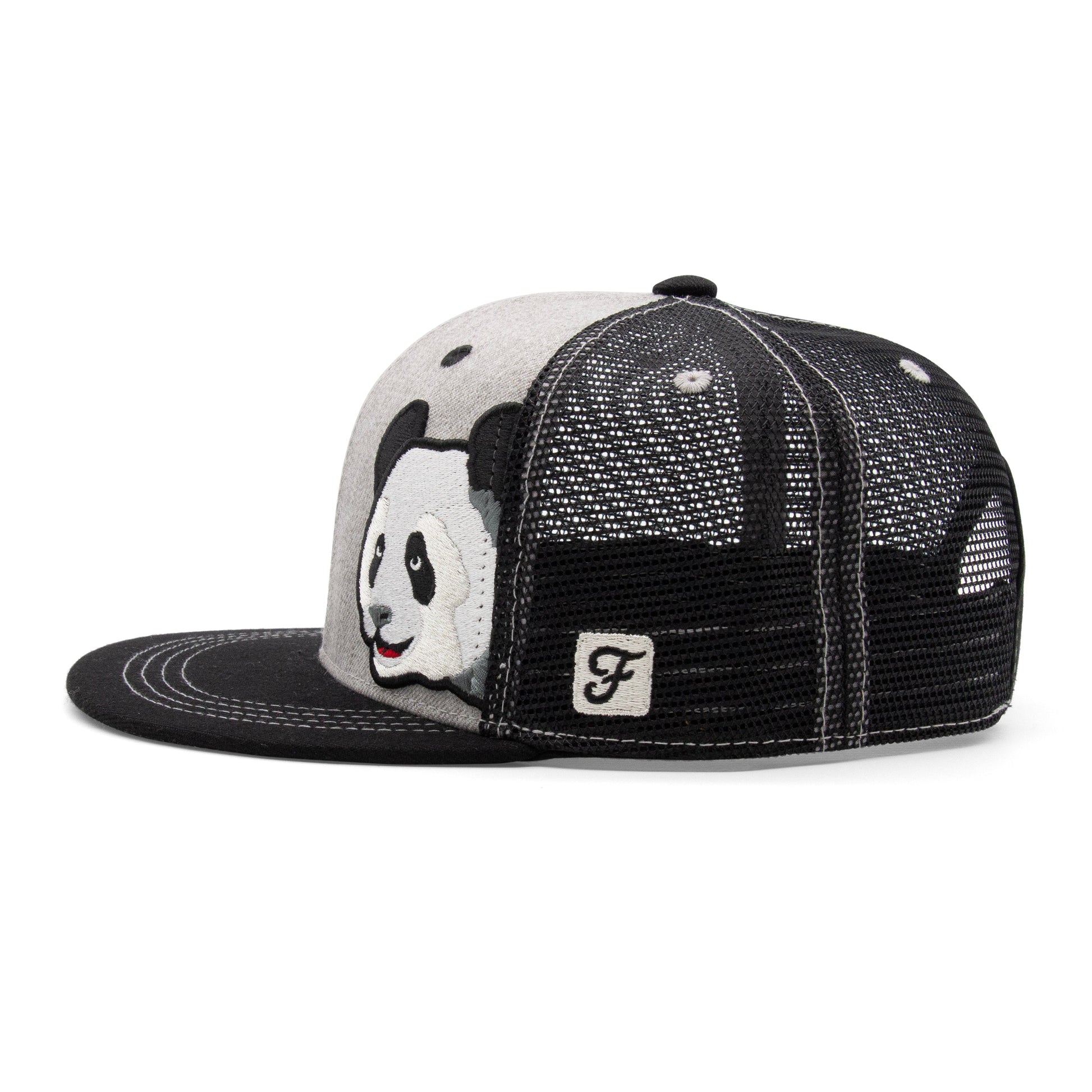 Kids Panda Flat Bill Hat royal right side view