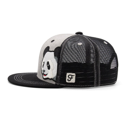 Kids Panda Flat Bill Hat royal right side view