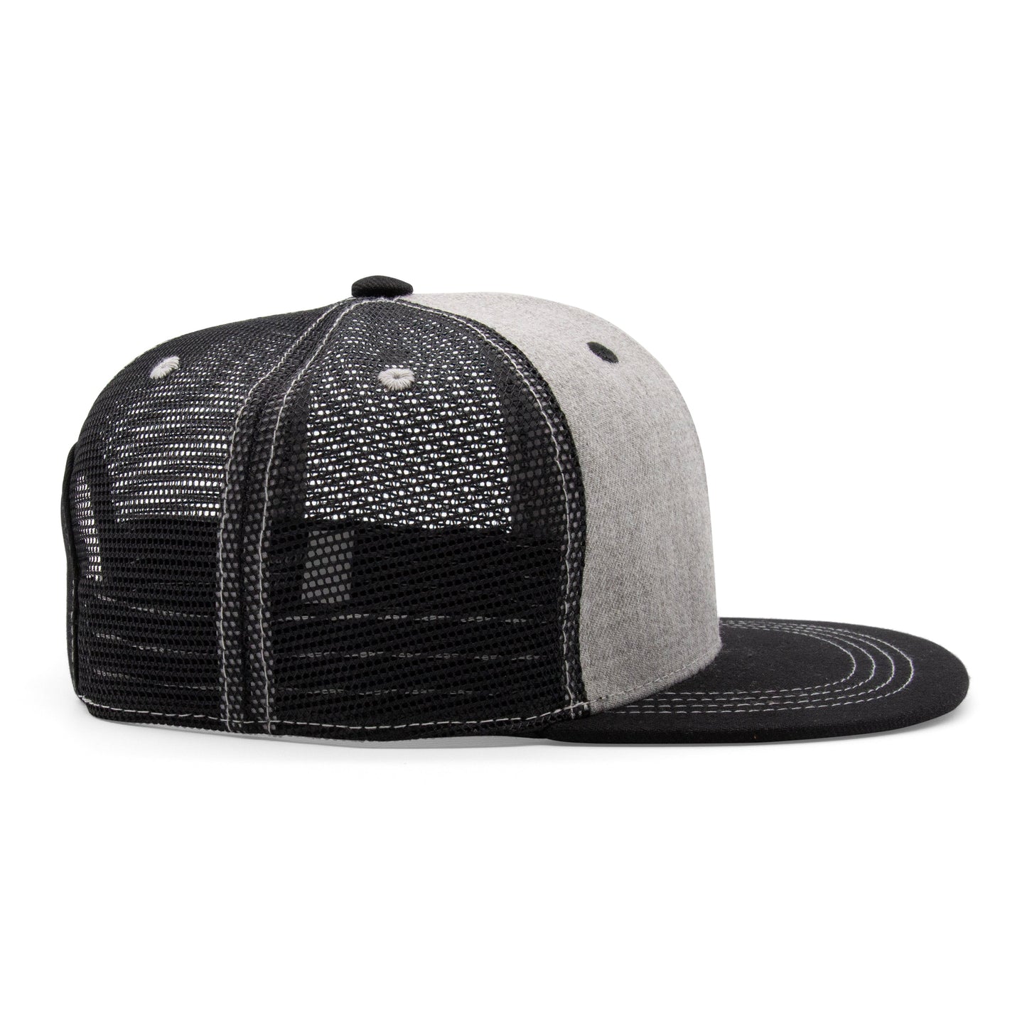 Kids Panda Flat Bill Hat royal angled back view