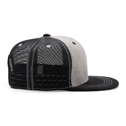 Kids Panda Flat Bill Hat royal angled back view