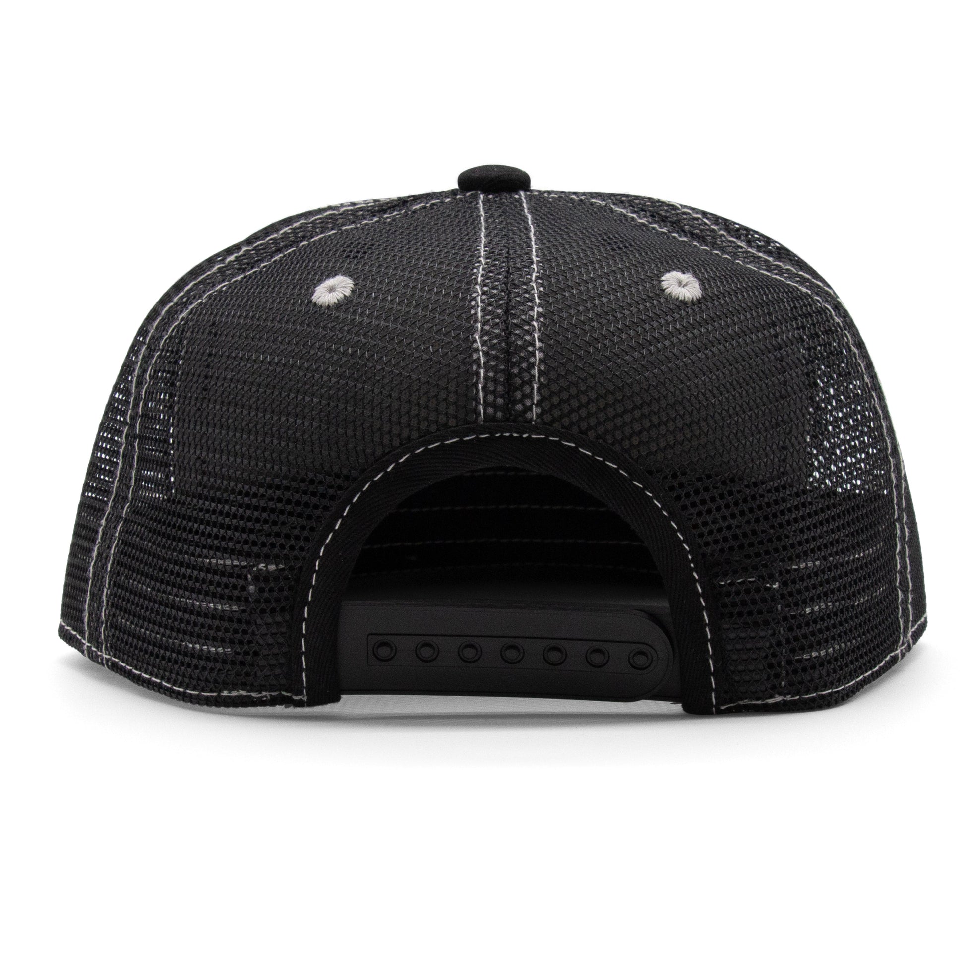 Kids Panda Flat Bill Hat royal back view