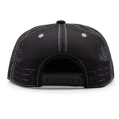 Kids Panda Flat Bill Hat royal back view