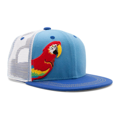Kids Parrot Flat Bill Hat royal left side view