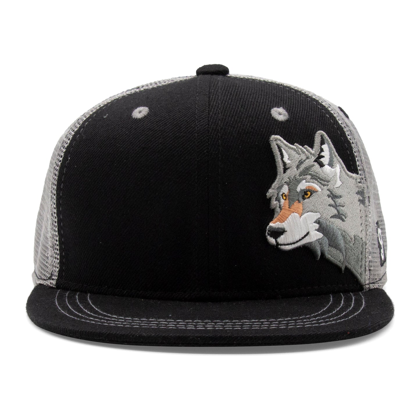 Kids Wolf Flat Bill Hat royal front view