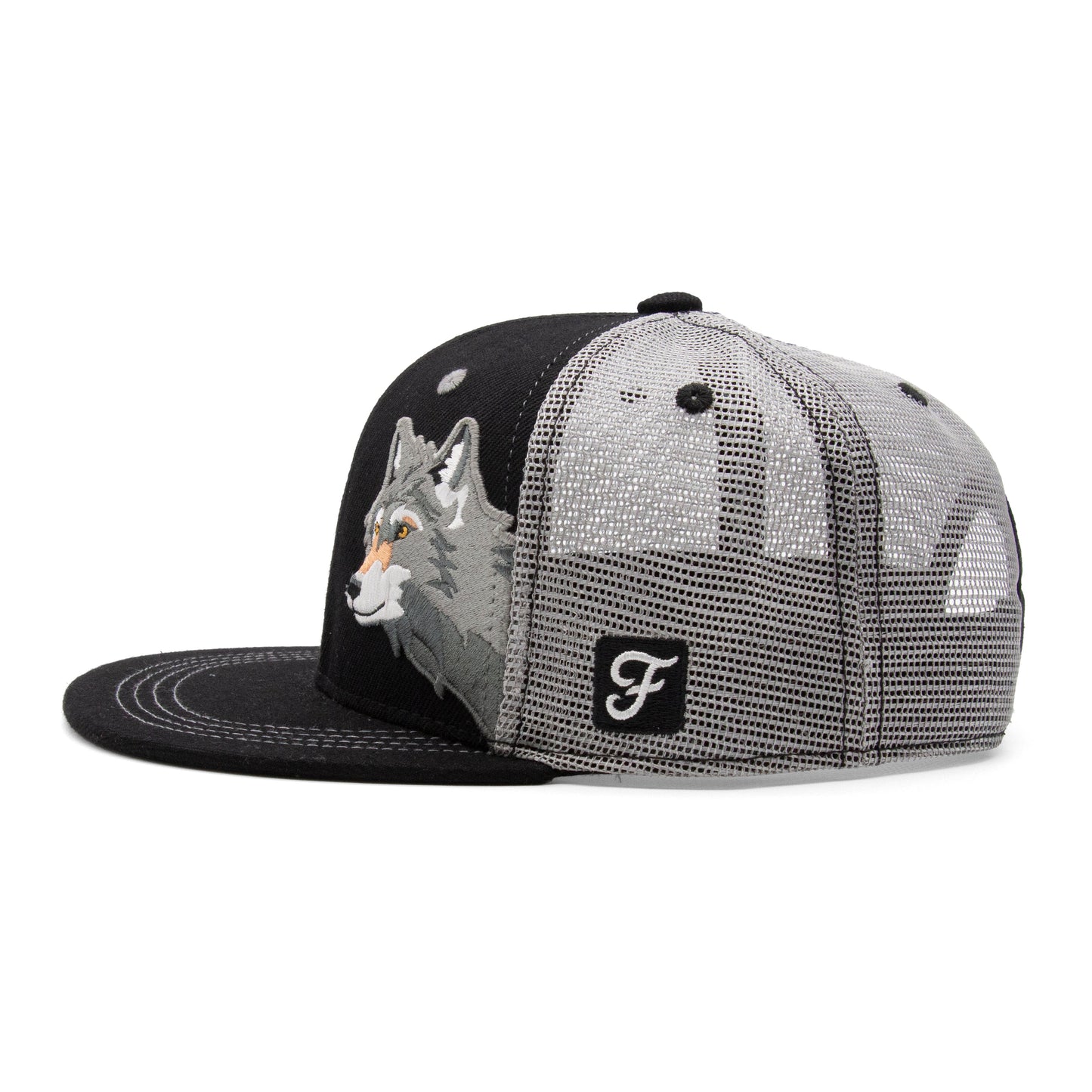 Kids Wolf Flat Bill Hat royal right side view
