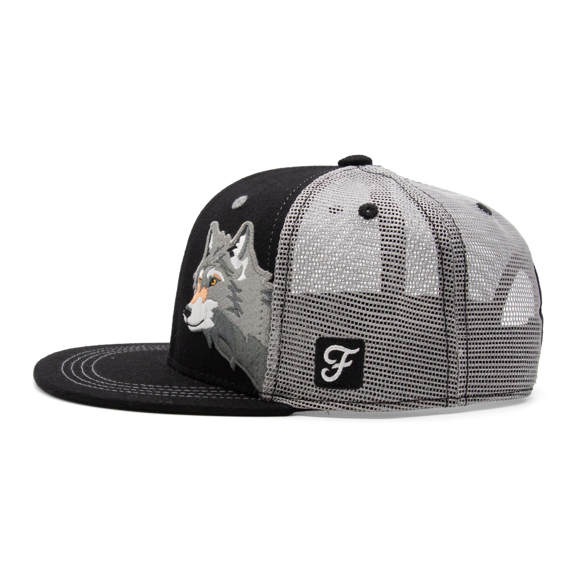 Kids Wolf Flat Bill Hat royal right side view