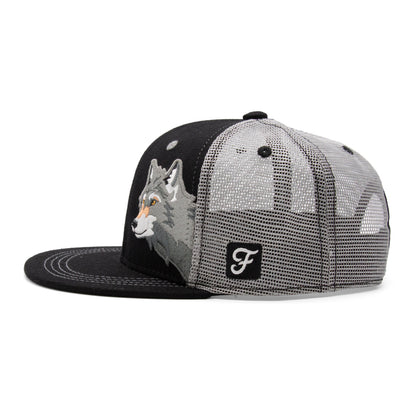 Kids Wolf Flat Bill Hat royal right side view