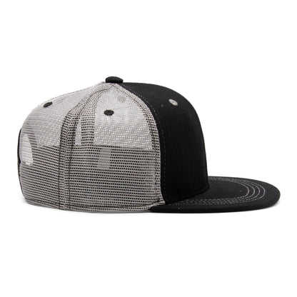 Kids Wolf Flat Bill Hat royal angled back view