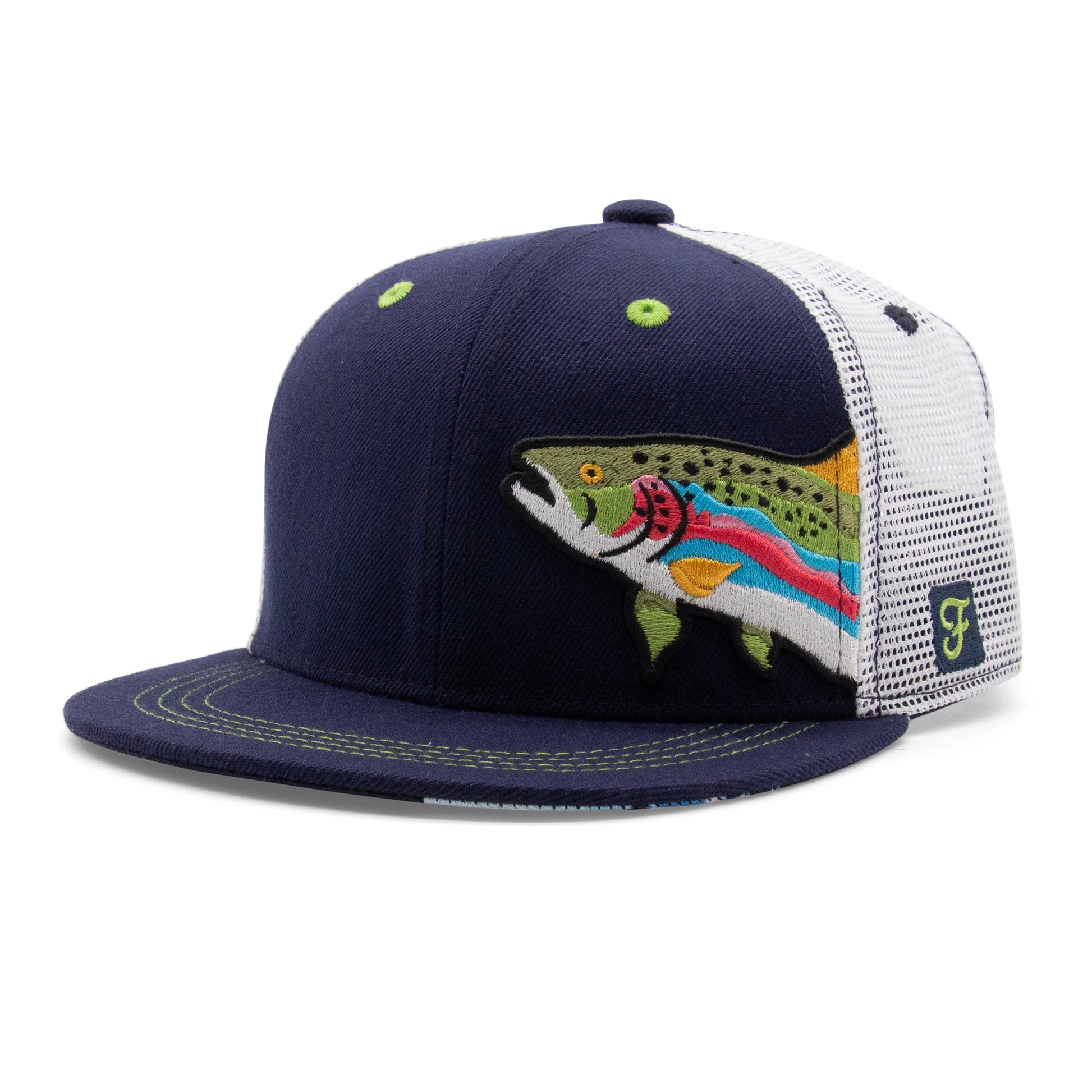 Kids Trout Flat Bill Hat royal left side view