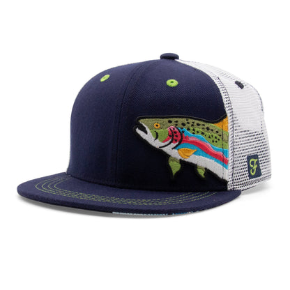 Kids Trout Flat Bill Hat royal left side view