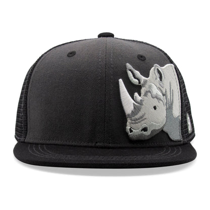 Kids Rhino Flat Bill Hat royal front view
