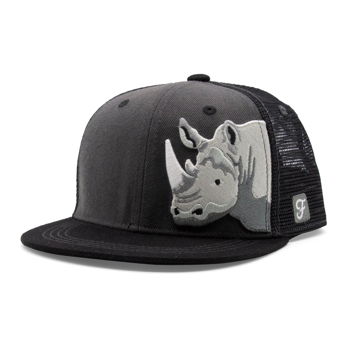 Kids Rhino Flat Bill Hat royal left side view