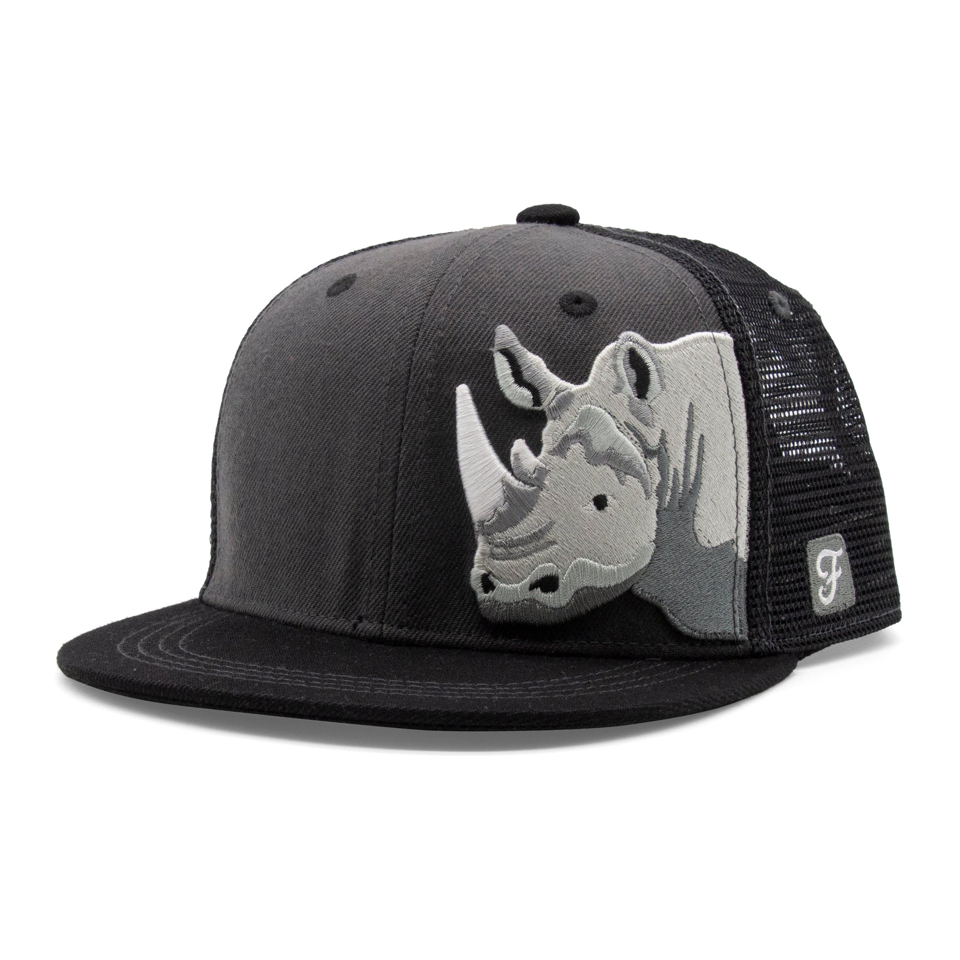Kids Rhino Flat Bill Hat royal left side view