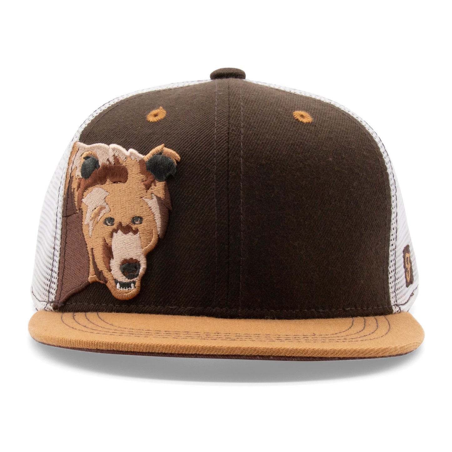 Kids Bear Flat Bill Hat royal front view