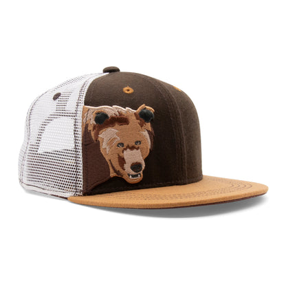 Kids Bear Flat Bill Hat royal left side view