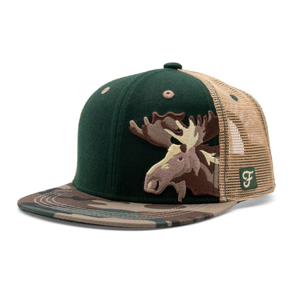 Kids Moose Flat Bill Hat royal left side view