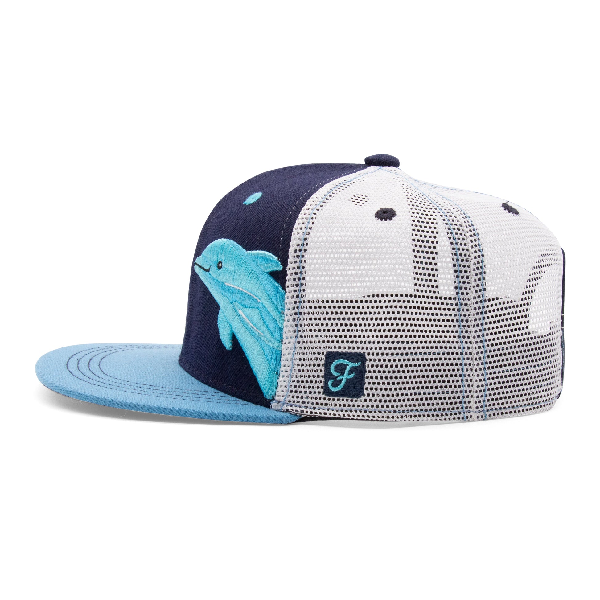 Kids Dolphin Flat Bill Hat royal right side view