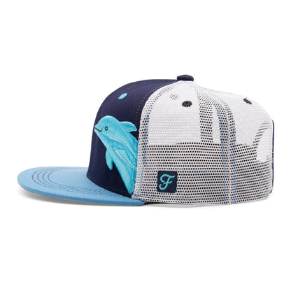 Kids Dolphin Flat Bill Hat royal right side view