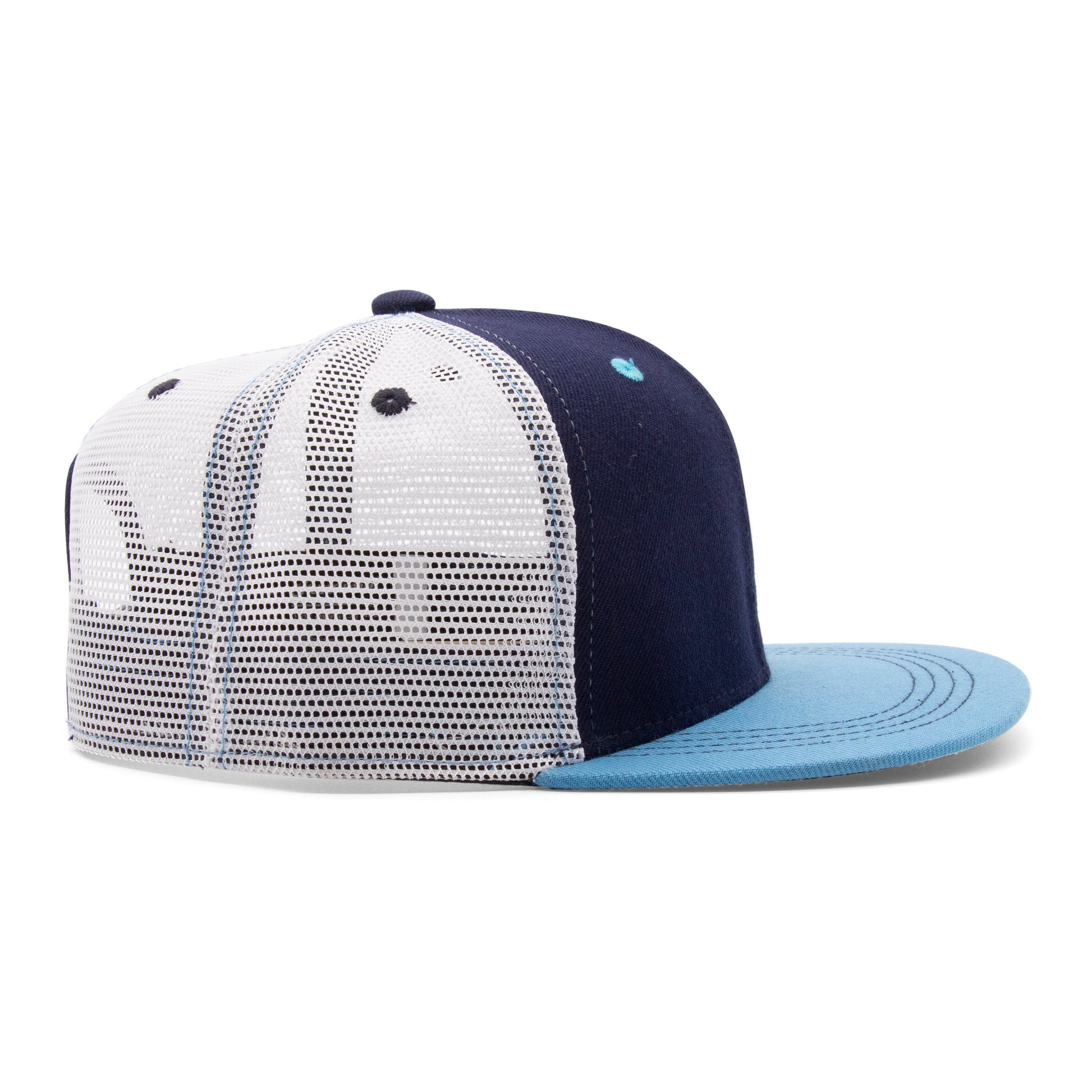 Kids Dolphin Flat Bill Hat royal angled back view