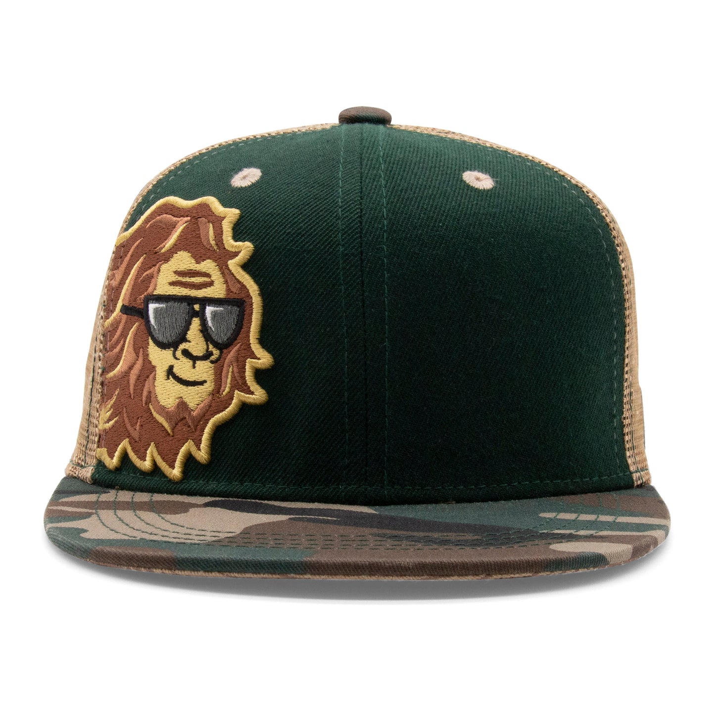 Kids Bigfoot Flat Bill Hat royal front view